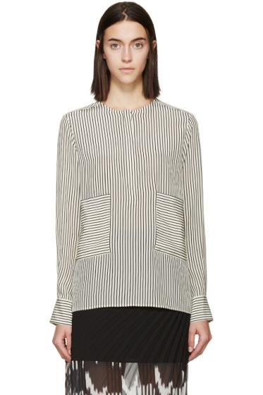 Altuzarra Cream And Black Silk Carnegie Shirt