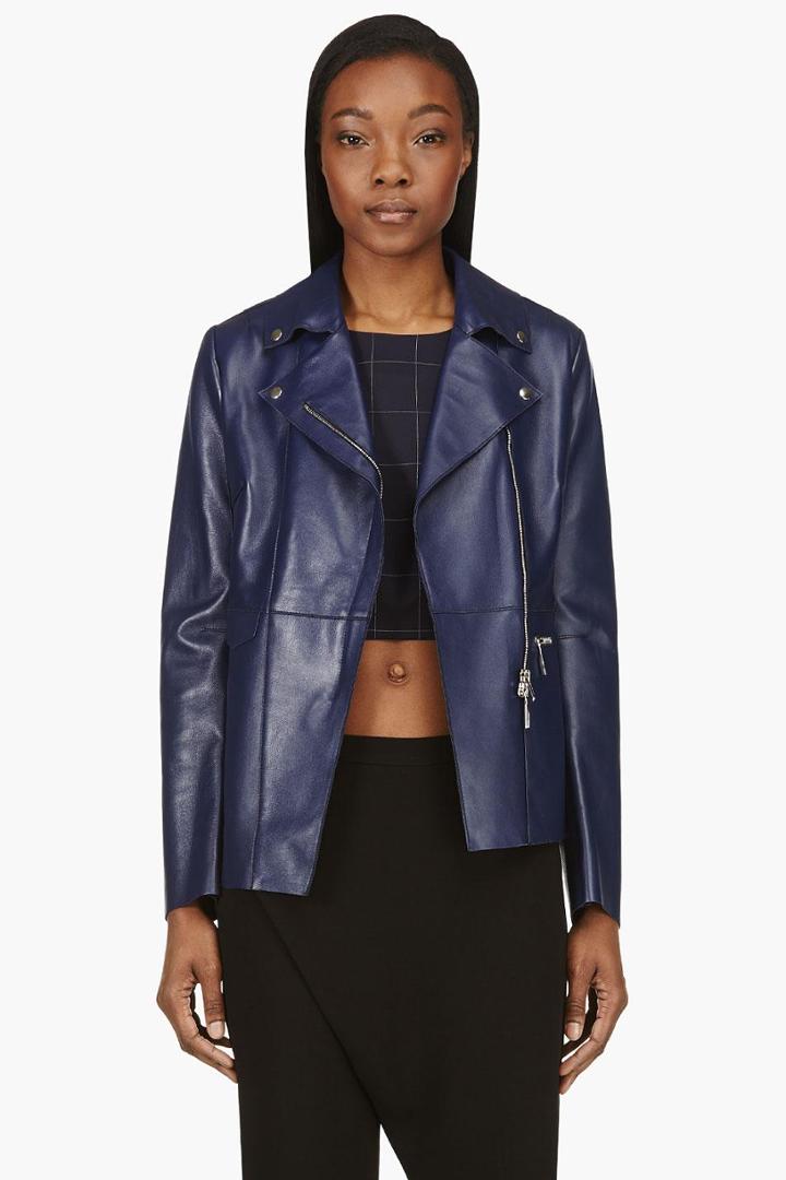 Costume National Indigo Lambskin Jacket