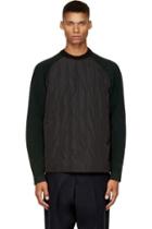 Juun.j Black And Forest Green Insulated Pullover