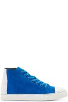 Pierre Hardy Cobalt Blue Suede Frisco Sneakers