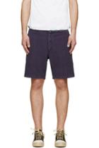 Visvim Blue And Red Linen Pastoral Shorts