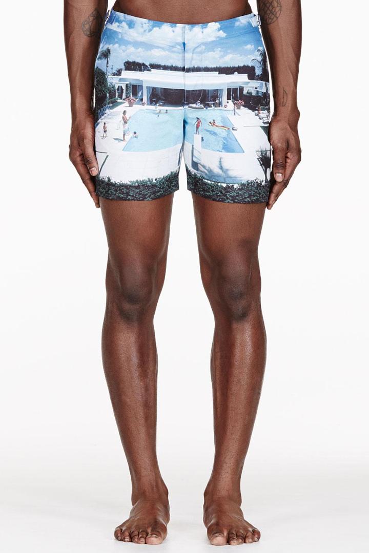 Orlebar Brown Blue Goodmans Gracious Printed Bulldog Swim Shorts