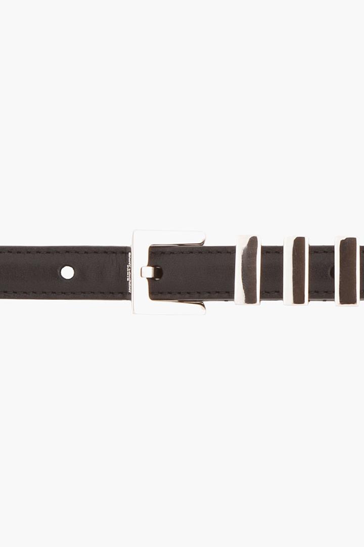 Saint Laurent Black Leather Metal-detailed Belt