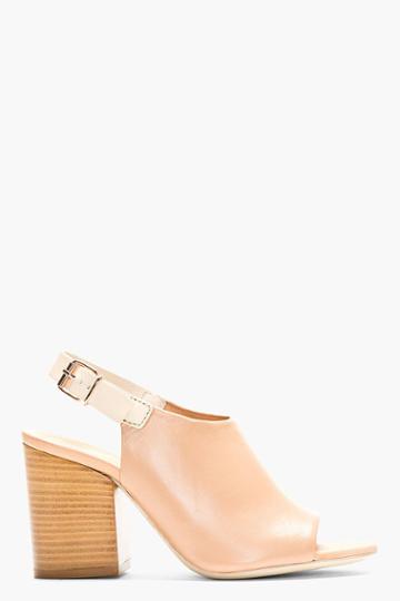 Veronique Branquinho Nude Leather Slingback Mule