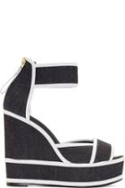 Pierre Hardy Navy Denim Wedge Sandals