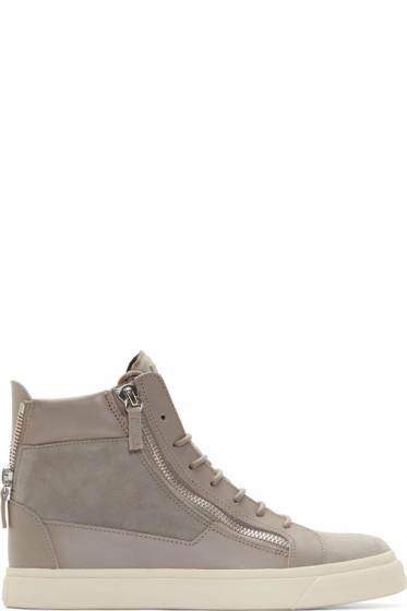 Giuseppe Zanotti Grey Suede London High-top Sneakers