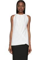 Rick Owens Milk White Sleeveless Parachute Blouse