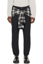 Miharayasuhiro Navy Layered Trousers