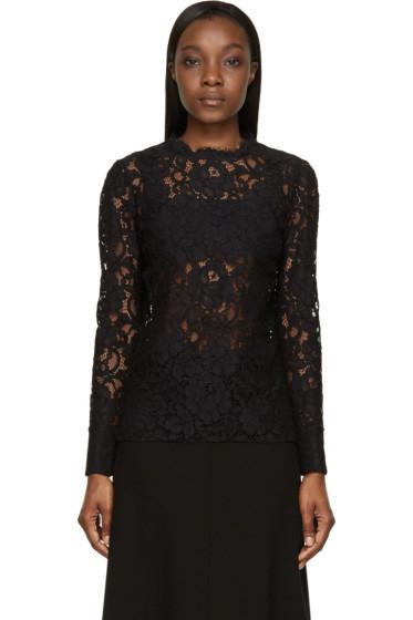 Saint Laurent Black Lace Blouse
