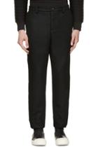 Diet Butcher Slim Skin Black Felted Wool Trousers