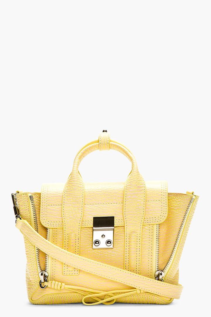3.1 Phillip Lim Yellow And Pink Leather Mini Pashli Satchel