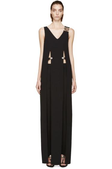 Versus Black Crepe Anthony Vaccarello Edition Slit Dress
