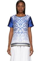 Ostwald Helgason Royal Blue Satin Degraded Jacquard T-shirt
