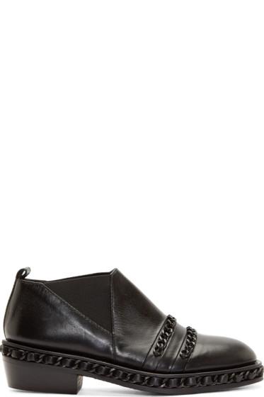 Christian Dada Black Chain Trim Western Shoes