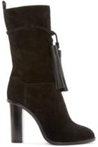 Lanvin Black Suede Fringed Boots