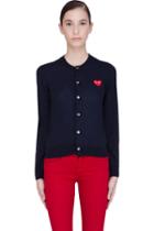 Comme Des Garçons Play Navy Heart Cardigan