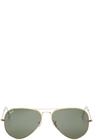 Ray-ban Green And Gold Aviator Sunglasses