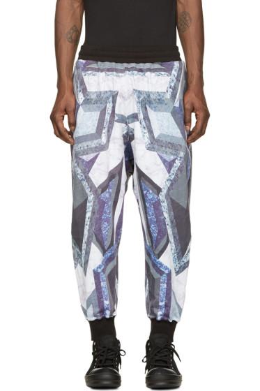 Ktz Purple And Grey Prism Print Lounge Pants