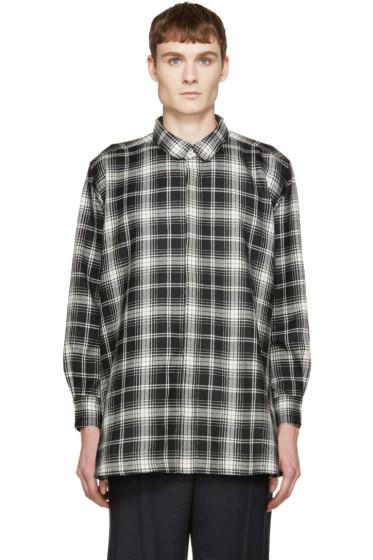 Kidill Black And White Plaid Flared Shirt