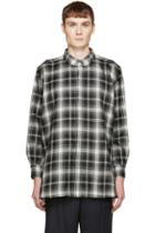 Kidill Black And White Plaid Flared Shirt
