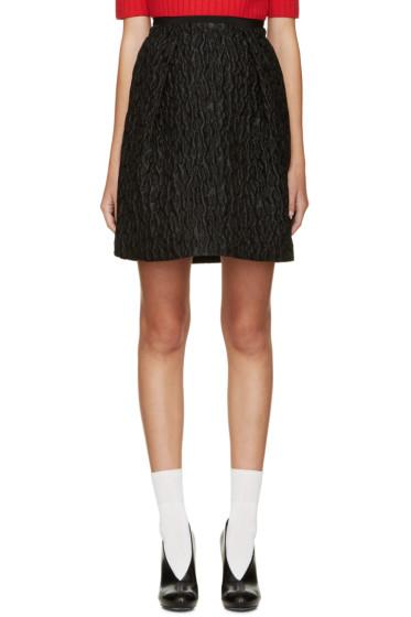 Carven Black Waffle Jacquard Skirt