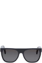 Super Black Acetate Flat-top Sunglasses