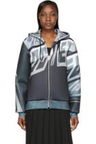 Juun.j Grey Sign Society Zip Up Hoodie