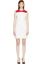 Giambattista Valli Ivory And Red Embroidered Lips Dress