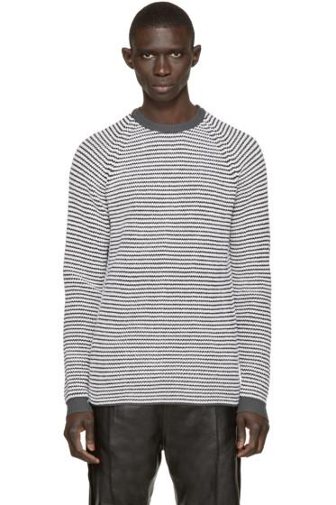 Umit Benan Black And White Striped Supergeelong Sweater