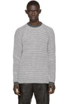 Umit Benan Black And White Striped Supergeelong Sweater