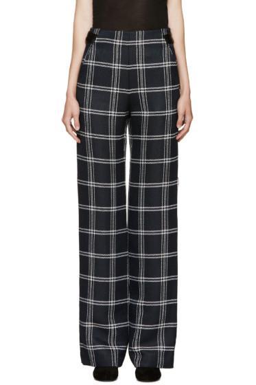 Proenza Schouler Navy And White Plaid Pants