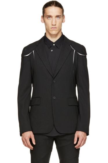 Comme Des Garçons Homme Plus Black Pinstriped Cut-out Blazer
