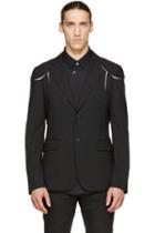 Comme Des Garçons Homme Plus Black Pinstriped Cut-out Blazer