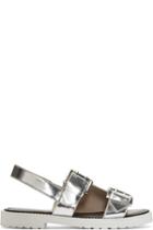 Opening Ceremony Silver Leather Monk Strap Sandals