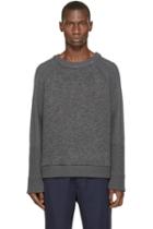 Juun.j Grey Neoprene And Knit Sweater
