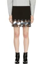 Christopher Kane Black And Silver Continuous Molecule Trim Skirt
