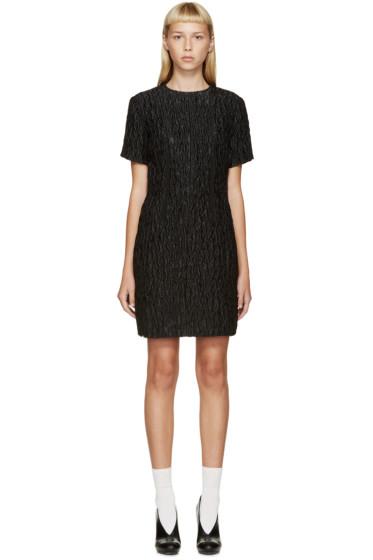 Carven Black Waffled Jacquard Dress