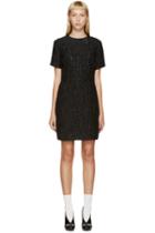 Carven Black Waffled Jacquard Dress