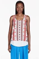 Altuzarra Red Crepe De Chine Romanian Printed Tank Top