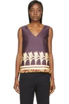 Mother Of Pearl Navy And Burgundy Sleeveless Wynn Blouse