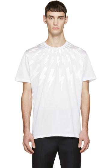 Neil Barrett White Thunderbolt T-shirt