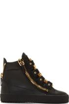 Giuseppe Zanotti Black Leather London Birel High-top Sneakers