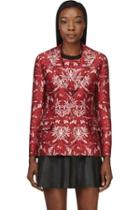 Mother Of Pearl Red Cotton-silk Floral Nadia Blazer