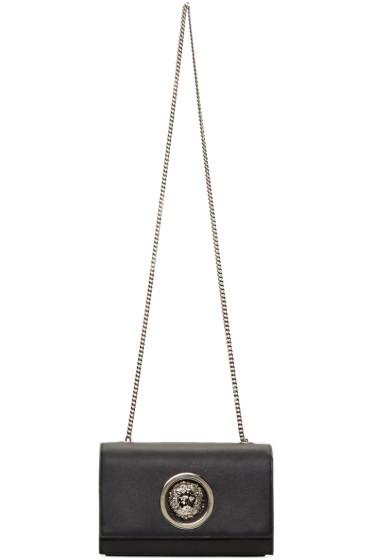 Versus Black Leather Lion Medallion Bag