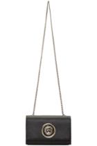 Versus Black Leather Lion Medallion Bag