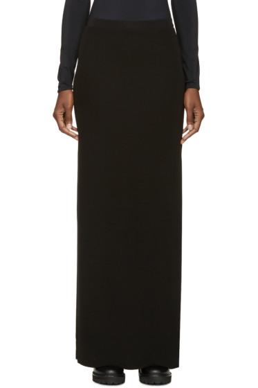 T By Alexander Wang Black Matte Jersey Column Skirt