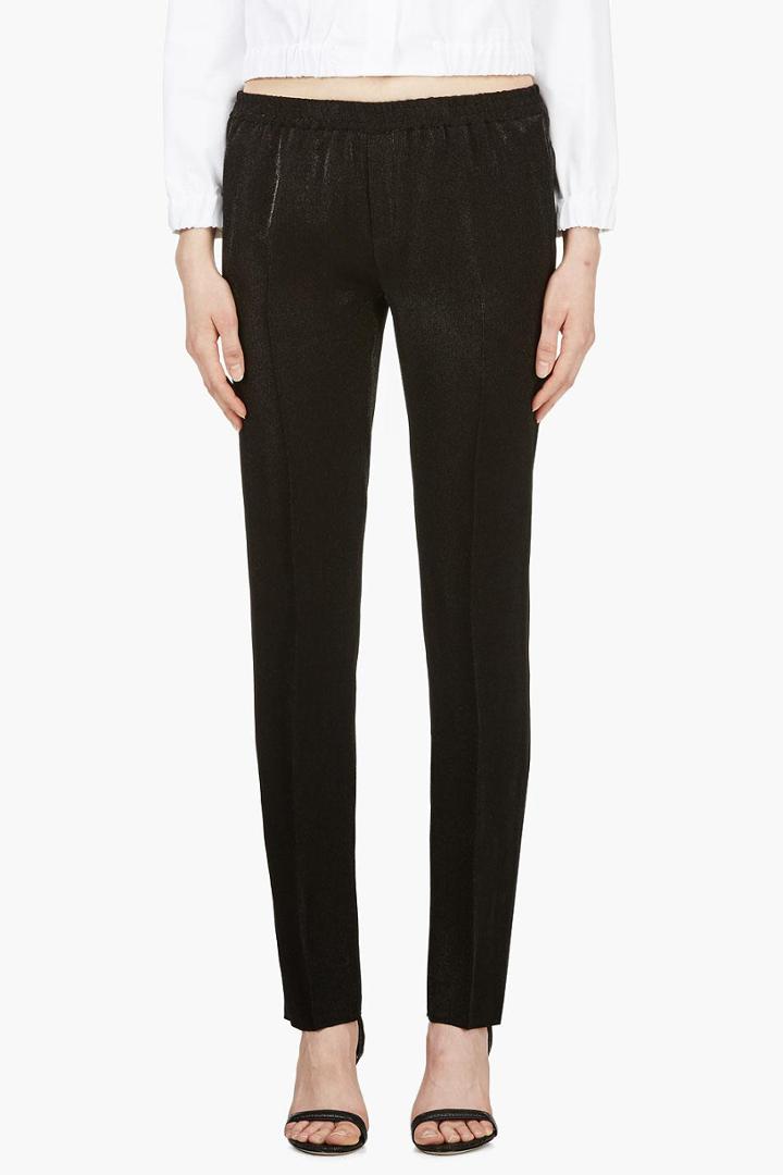 Calvin Klein Collection Black Satin Ufordyce Irise Enver Pants