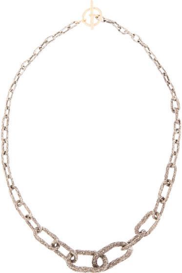 Pearls Before Swine Silver And Gold Toggle Graded Necklace