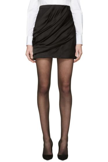 Balmain Black Draped Skirt