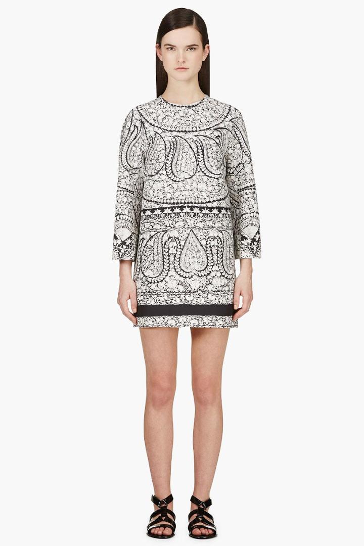Giambattista Valli White Embroidery Print Dress